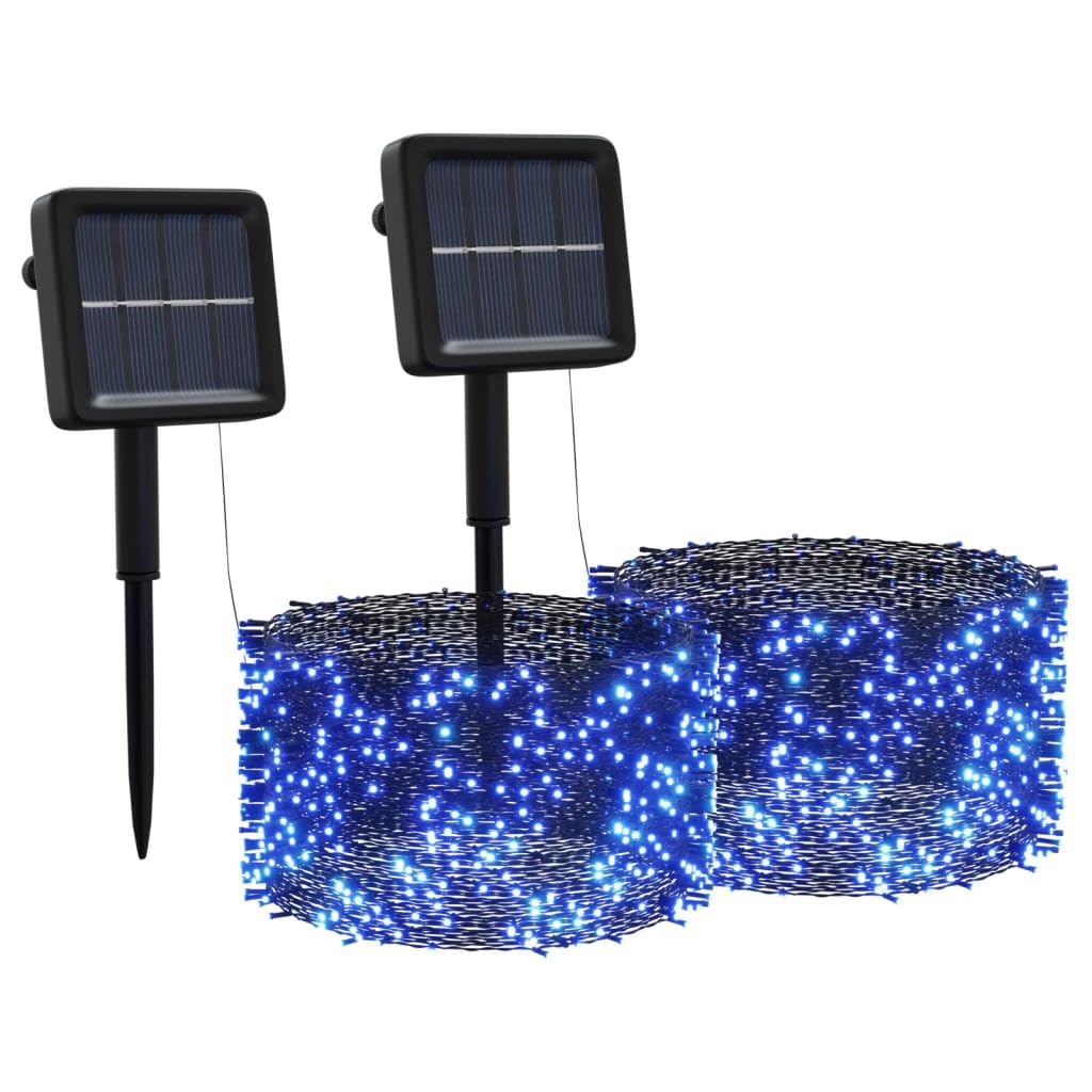 Vidaxl Solar Fairy Lights - 2 Pcs Led String Lights For Party, Wedding, Christmas - Blue, Indoor/Outdoor Decor, Model 328949