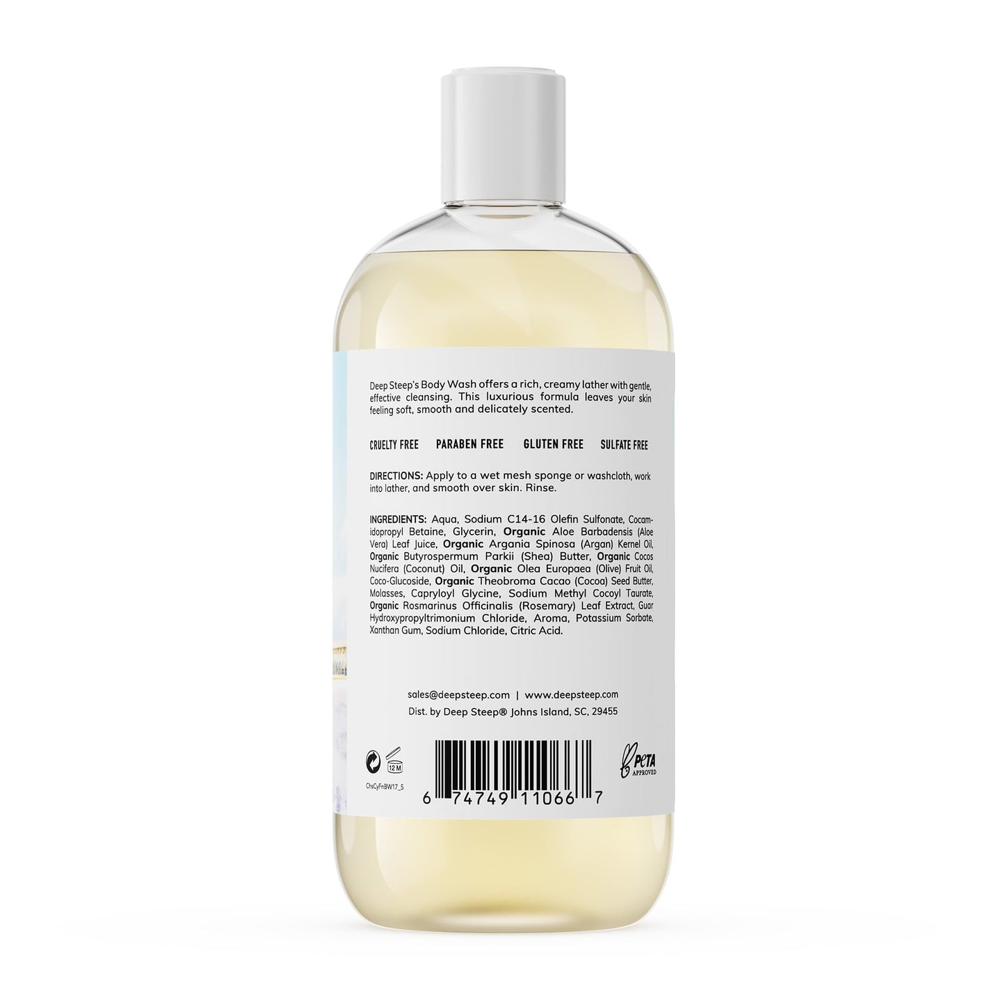 Deep Steep Body Wash, Cypress Fennel (The Folly Pier), 17 oz - Hydrating Shower Gel with Hyaluronic Acid, Shea Butter, Aloe Vera