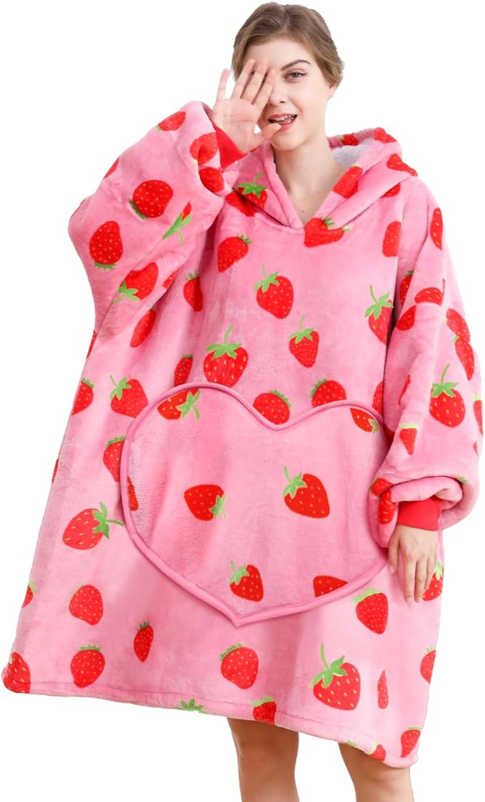 Dietersler Wearable Blanket Hoodie, Women Oversized Fluffy Hoodies Blanket,Warm Cozy Sherpa Sweatshirt Gift,One Size for All