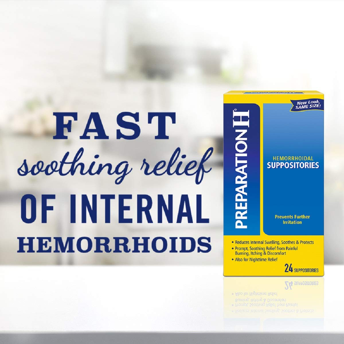 Preparation H Hemorrhoid Suppositories for Itching and Discomfort Relief - 12 Count (Pack of 2)