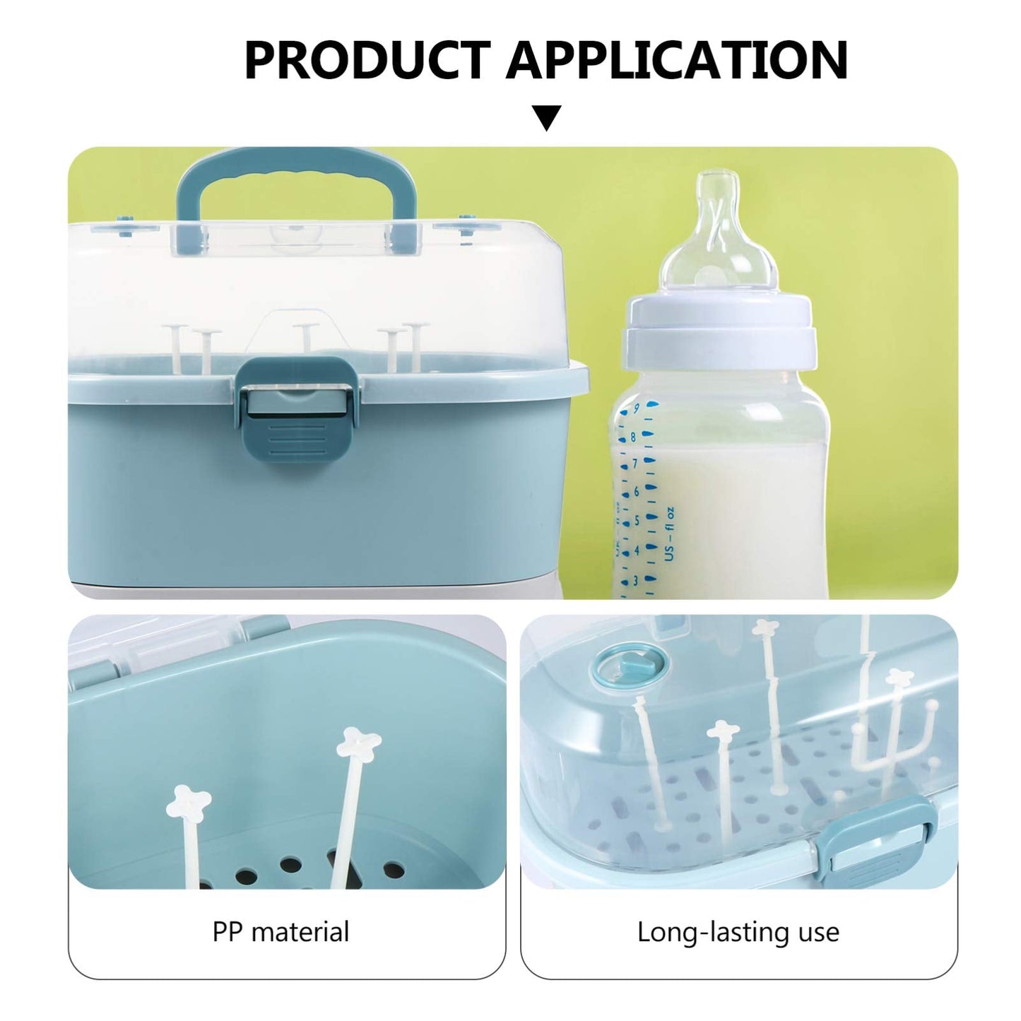 Baby Bottle Dryer 1Pc Portable Baby Bottle Drying Rack Storage Box Bottle Storage Box Organizer Case Portable Feeding Bottle Kitchen Cabinet for Home Travel Drainer