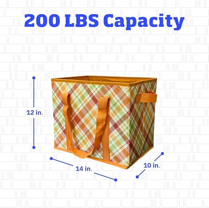 DURASACK Grocery Tote 3-Pack All-Purpose Collapsible Totes with Handles Kitchen Reusable Grocery Bags
