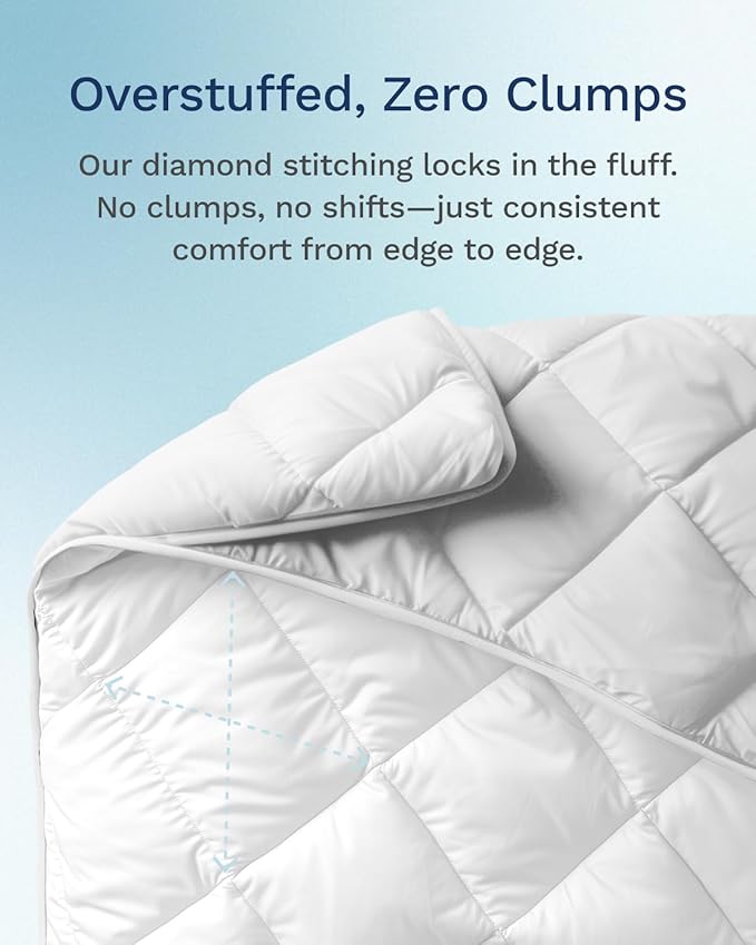 ViscoSoft All Seasons Twin/Twin XL Down Alternative Reversible Quilted Comforter - Breathable Premium Twin Extra Long Microfiber White Duvet Cover Insert