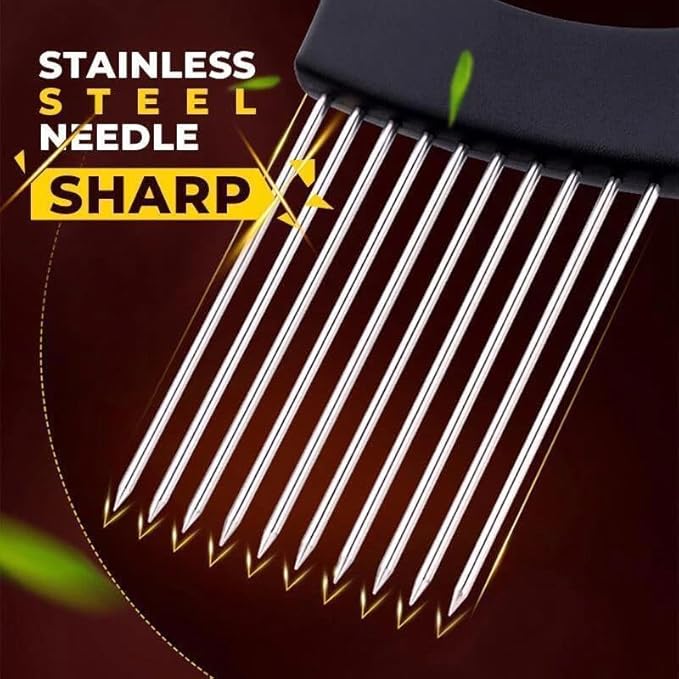 Onion Slice Holder, 2025 Upgraded Stainless Steel Onion Holder for Slicing Lemon Slicer Vegetable Cutter, Kitchen Chopper Slicing Assistant Tool for Meat, Onion, Potato, Tomato (2, B)