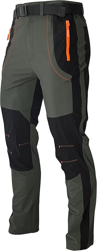 Kuseeker Mens Stretch Work Hiking Pants Quick Dry Lightweight Waterproof Outdoor Travel Climbing Fishing Pants