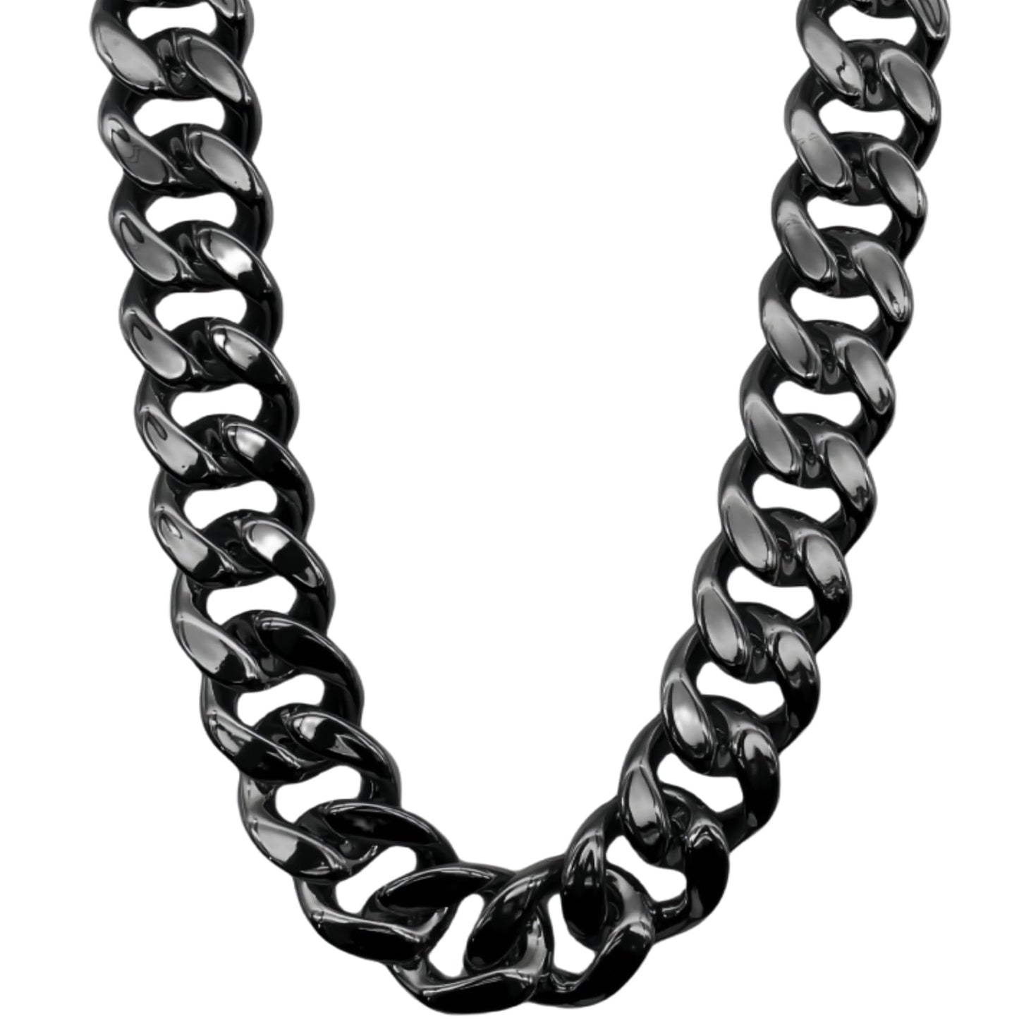 LCPQMZGH Plastic Hip Hop Chain Necklace, 80s 90s Costume Accessory, Men's Chunky Necklace, Big Chunky Gold Chain, 36, Black