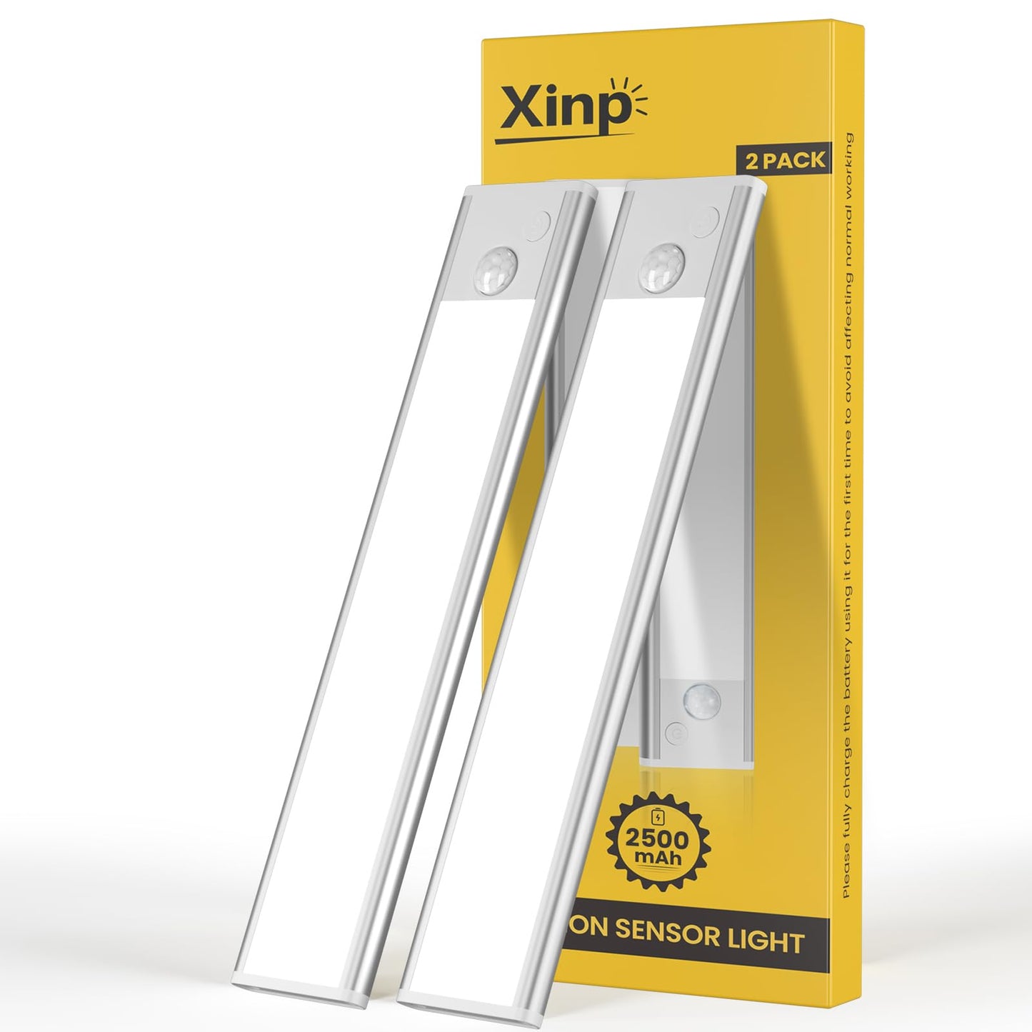 12Inch Under Cabinet Lighting  Led Magnetic Motion Activated Under Cabinet Lights  Rechargeable Closet Lights 2500Mah Battery Operated  Wireless Dimmable Under Counter Lights For Kitchen 2 Pack