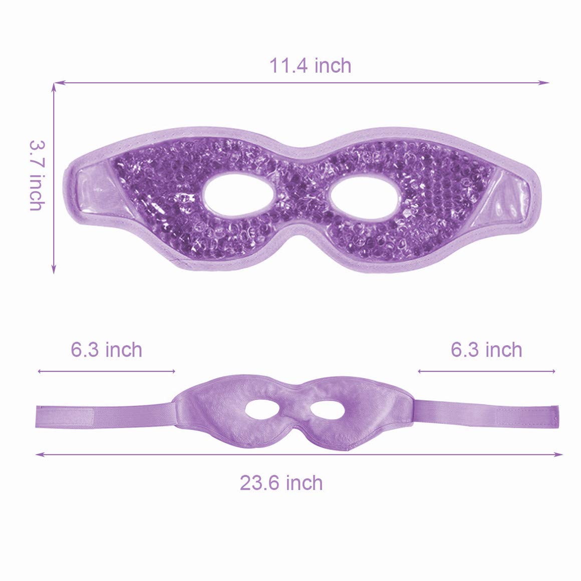 Ruzzut Cooling Gel Eye Mask with Eye Holes, 2 PCS Cold Eye Packs for Puffiness & Swelling, Reusable Hot Cold Compress Heat Ice Gel Pack, Purple and Pink