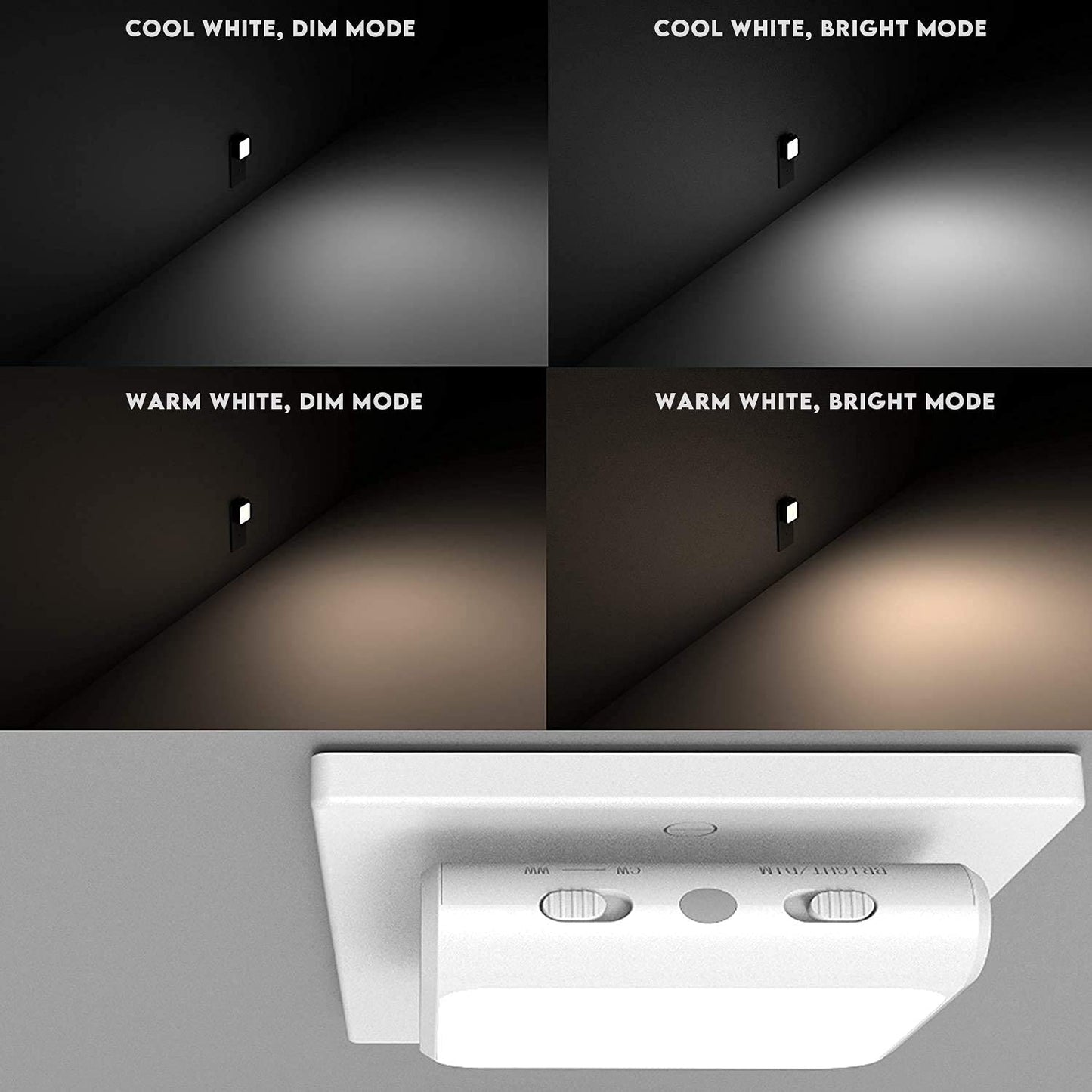 Solatec Plug-in LED Night Light with Dusk to Dawn Sensor, Adjustable Brightness, Warm White & Cool White, Model SL-8