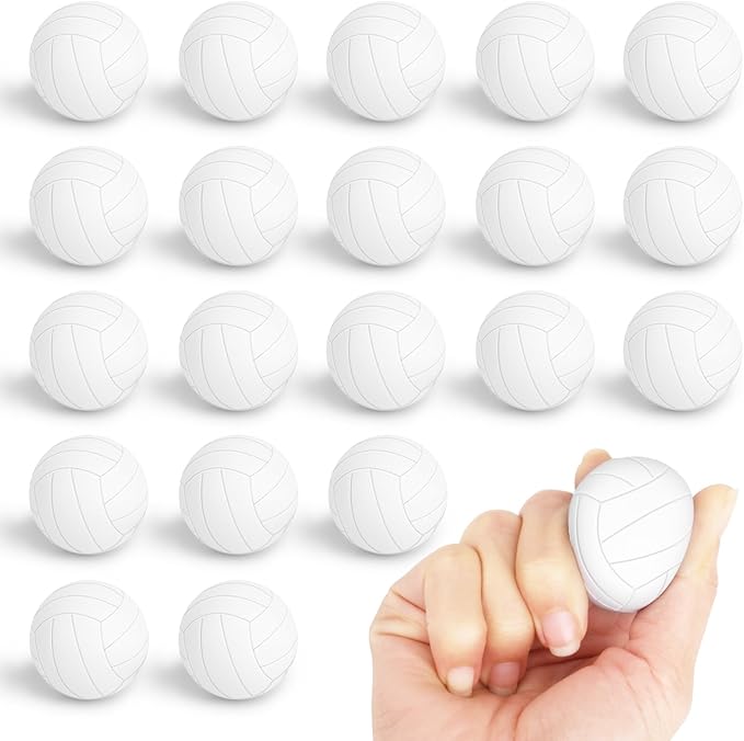 Hxezoc Mini Volleyball Stress Balls 20 Packs Volleyball Foam Sports Balls Small Squeeze Anxiety Bulk Toy Ball for Kids Vol...