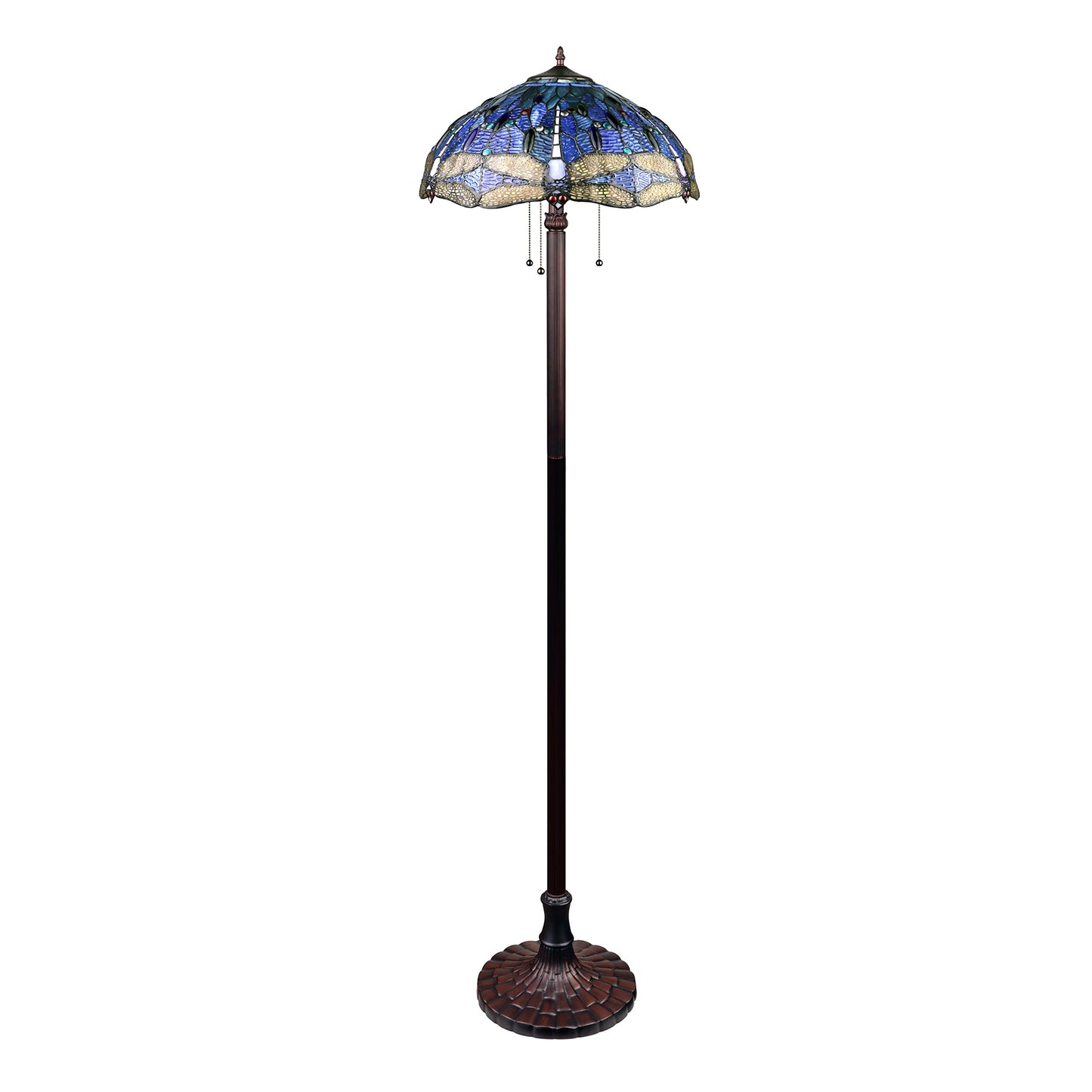 Chloe Lighting Dragonfly Floor Lamp, 3 Light, Dark Bronze, 18in Wide, Multicolor, Model CH3T524BD18-FL3