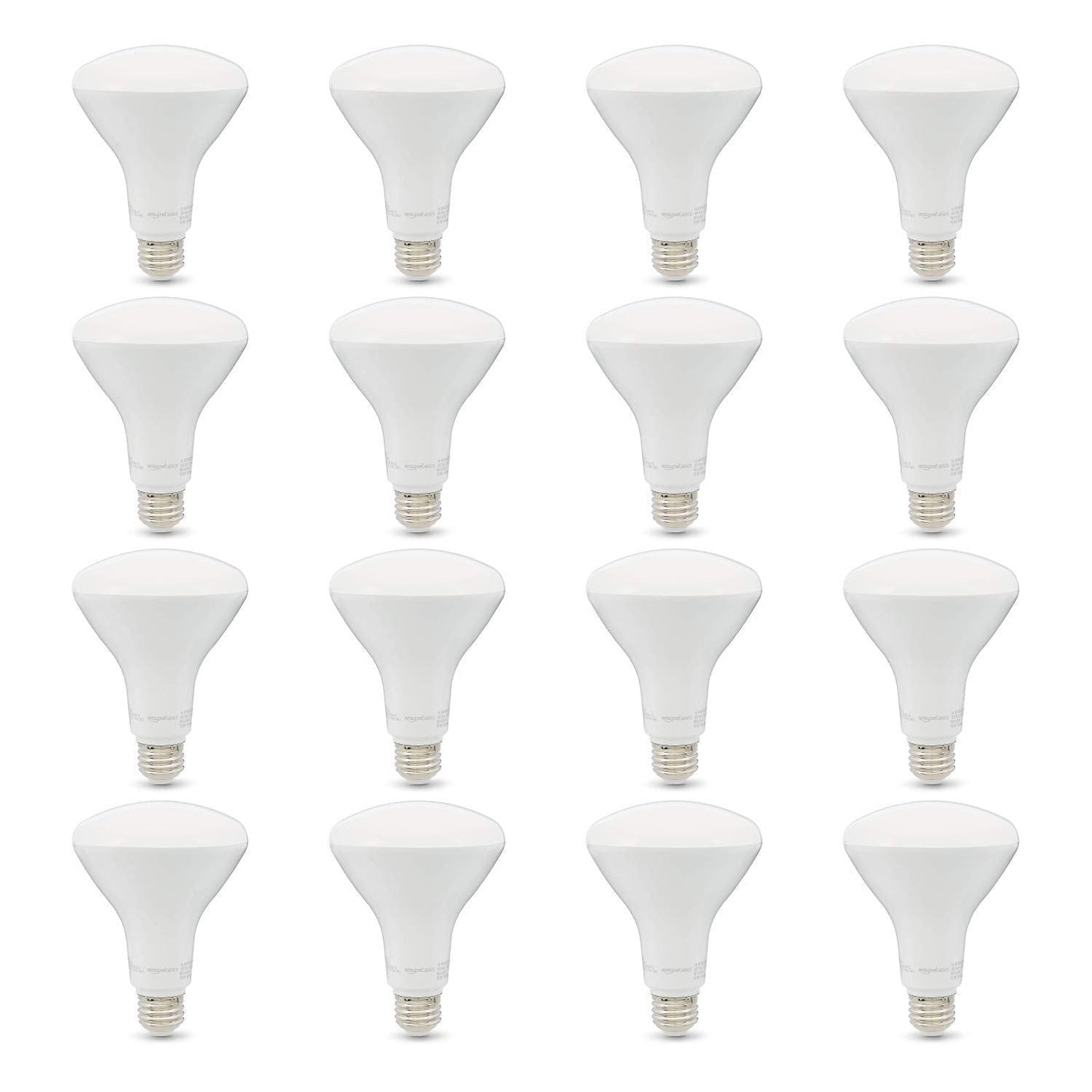 Amazon Basics BR30 LED Light Bulb, 65 Watt Equivalent, Energy Efficient 11W, E26 Standard Base, Soft White 2700K, Dimmable, 10,000 Hour Lifetime , 16-Pack
