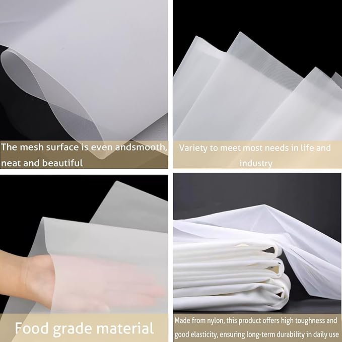 39.37"X39.37" Nylon Mesh Fabric, Fine Filter Cloth, 100 200 300 400 Mesh, Reusable Strainer Cloth for Milk, Juice, Paint (200 mesh)