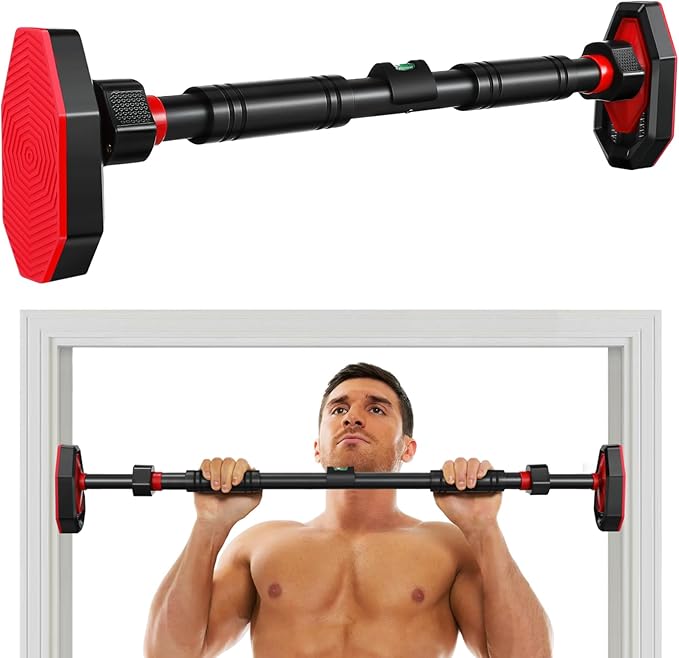 ULTECHNOVO Adjustable Pull up Bar Doorway Strength Training Bar No Drill Installation Portable Home Gym Equipment for Uppe...