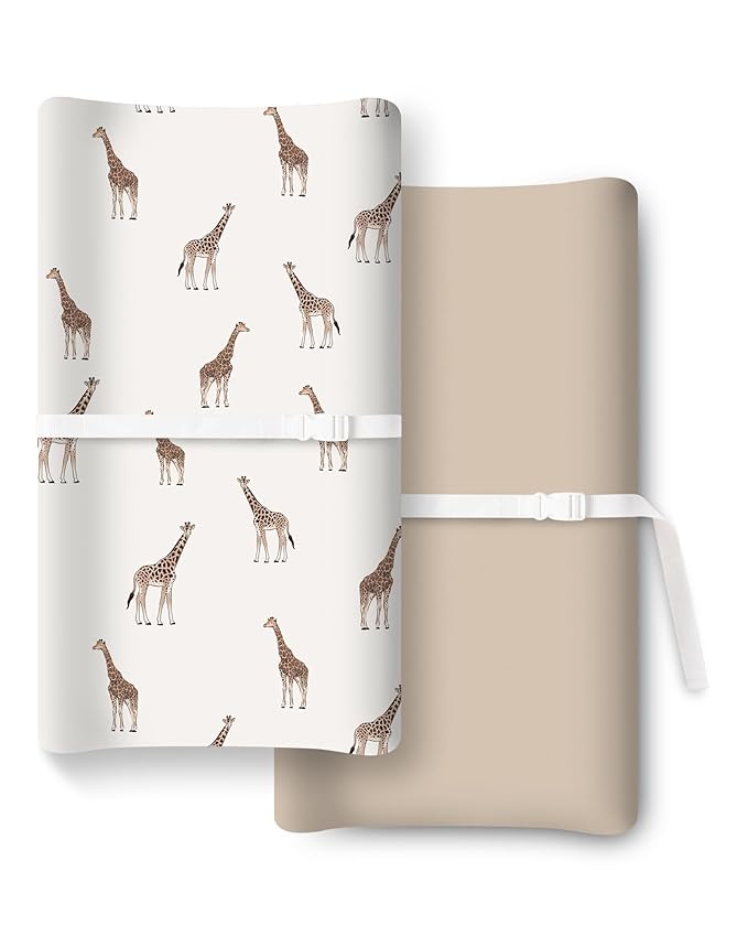 Baby Changing Pad Cover for Girls Boys, Baby Diaper Change Table Pad Covers, Fits Standard Changing Tables, 2 Pack