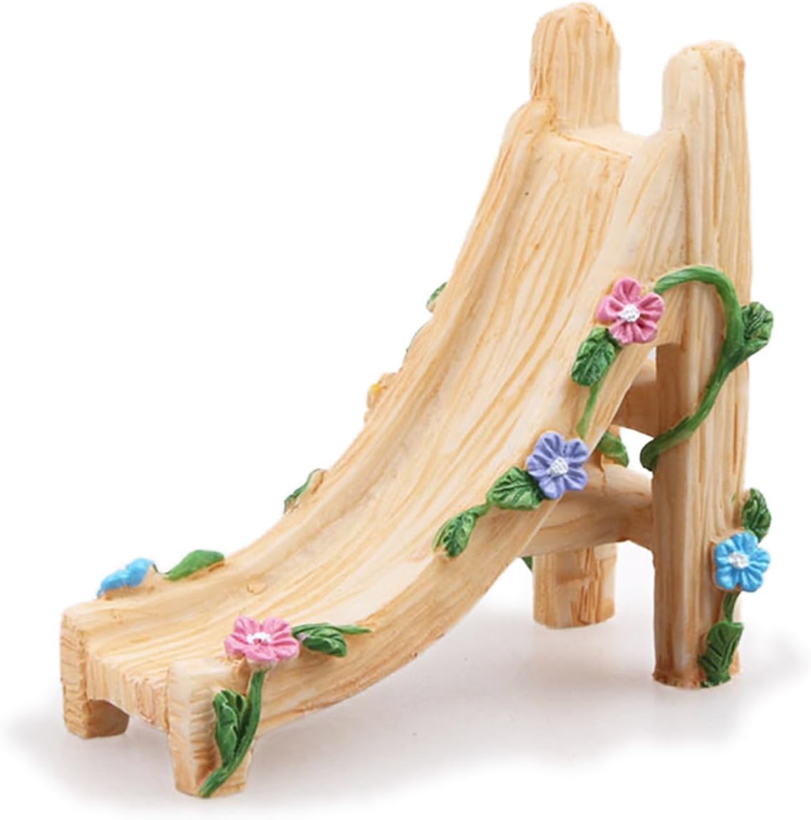 Miniature Fairy Garden Accessories, Resin Craft Flower Slide Figurine, 2.8 * 1.4 * 2.8 inches, Decorative Landscape Ornament