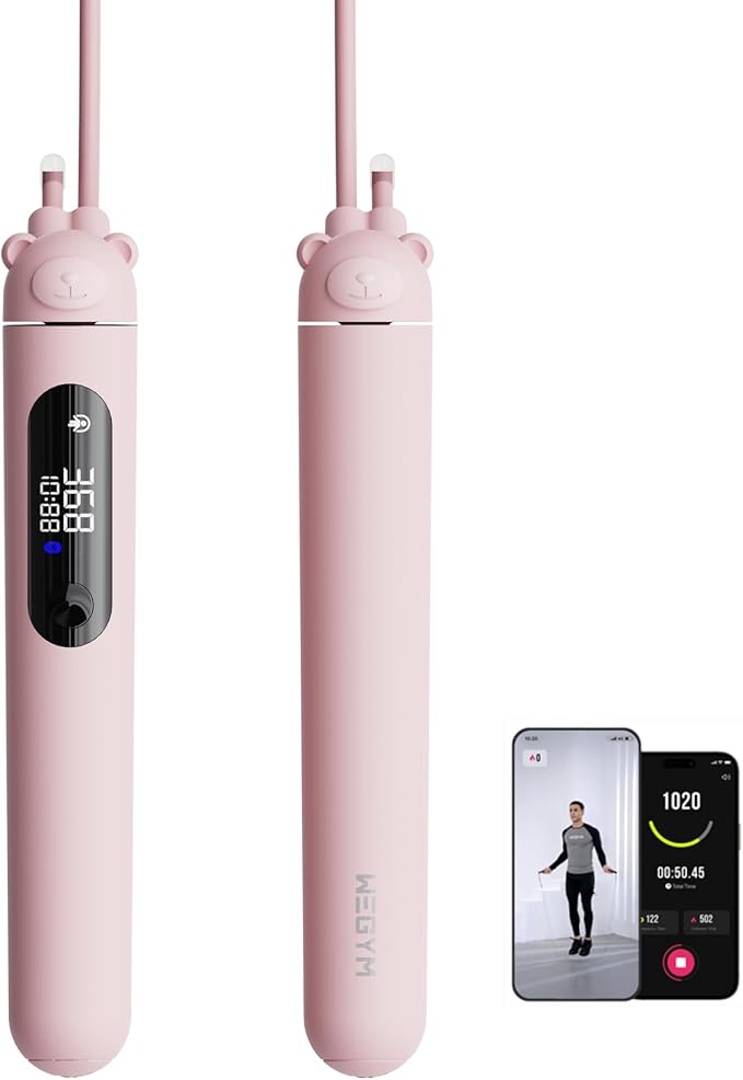 WeGym Smart Jump Rope for Men Women, Adjustable Jump Rope for Indoor Outdoor Workout, Jump Counting, Tracking - Data Analy...
