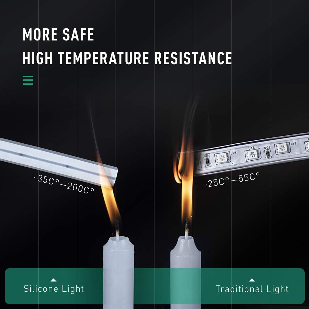 Vasten Flexible White Led Neon Flex Rope Light, Ip67 Waterproof, 8X16Mm, 5000Mm Silica Gel Tube