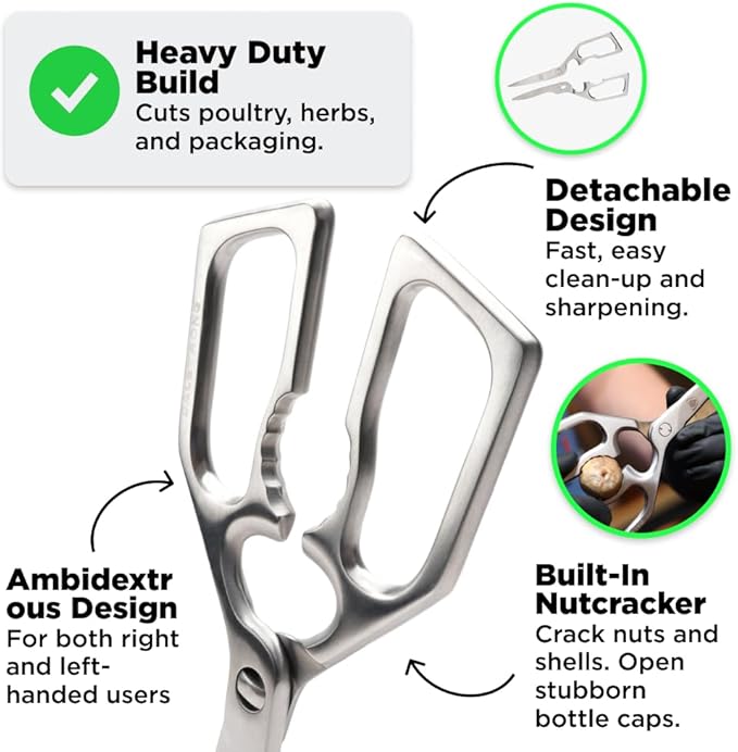 DALSTRONG Dalstrong Kitchen Scissors All Purpose + Pizza Wheel Cutter - The Orbit Razor - High Carbon Steel - Heavy Duty - Razor Sharp - Herbs, Pizza, Meat Cutting Scissors