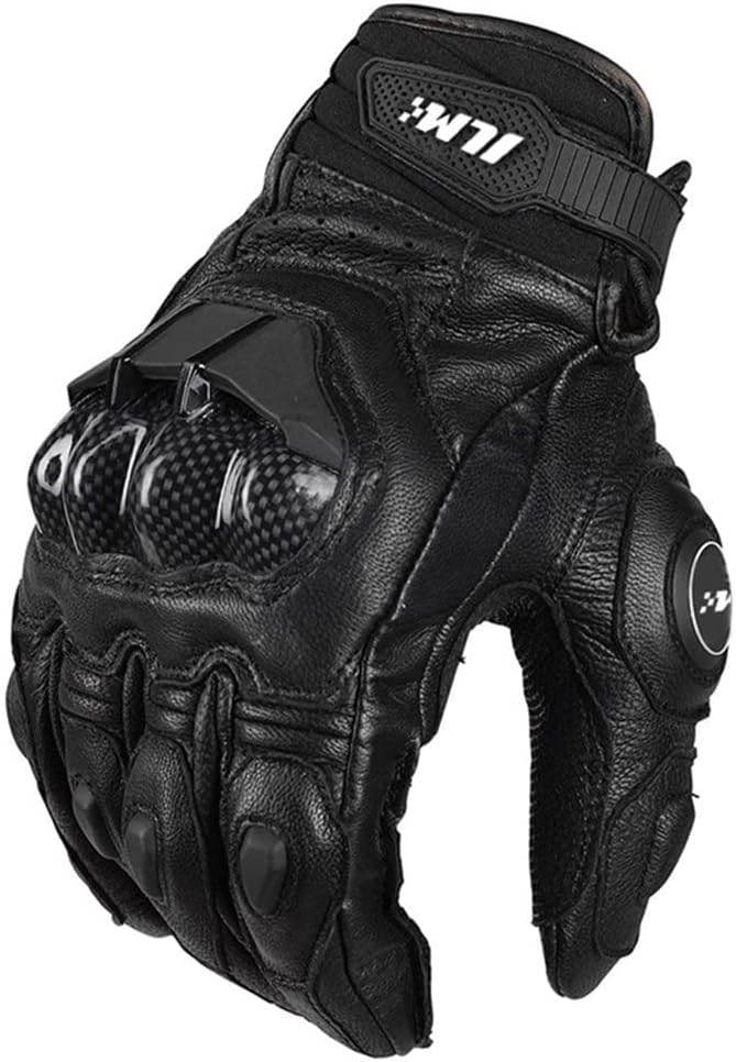 ILM Air Flow Leather Motorcycle Gloves Touchscreen for Men and Women (3XL, Black)