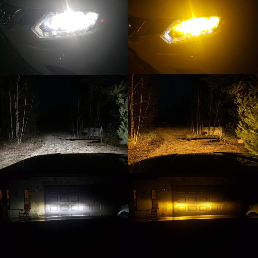 Alla Lighting 5200Lm H8 H11 Led Switchback Fog Lights Or Drl Bulbs  Dual Color 6000K Xenon White/3000K Amber Yellow H16 H8Ll H11Ll 12V Lamps Replacement