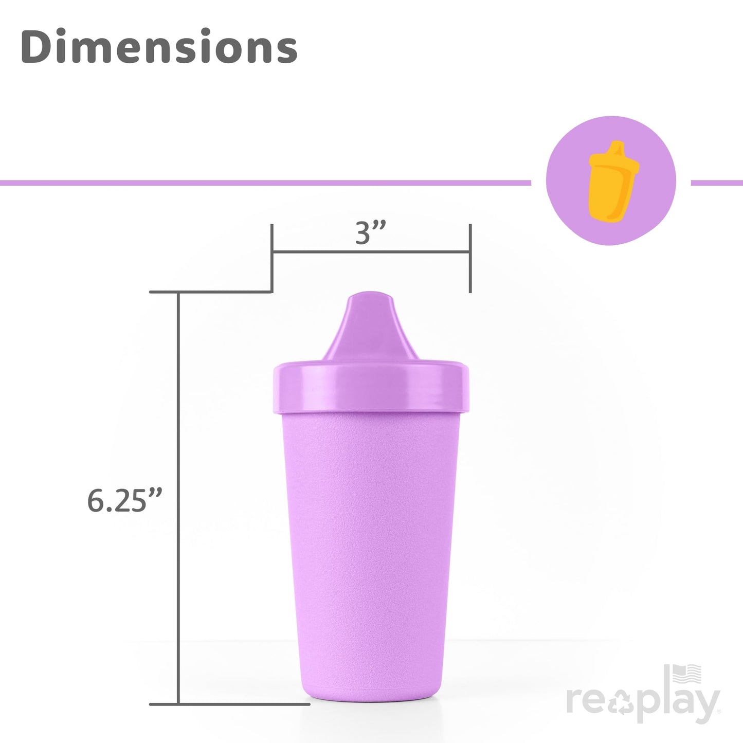 Re-Play Sippy Cups for Toddlers - 10 Oz. Reusable Spill Proof Cups for Kids, Dishwasher/Microwave Safe - Made in USA - Set of 3-3.13" x 6.25" - Princess