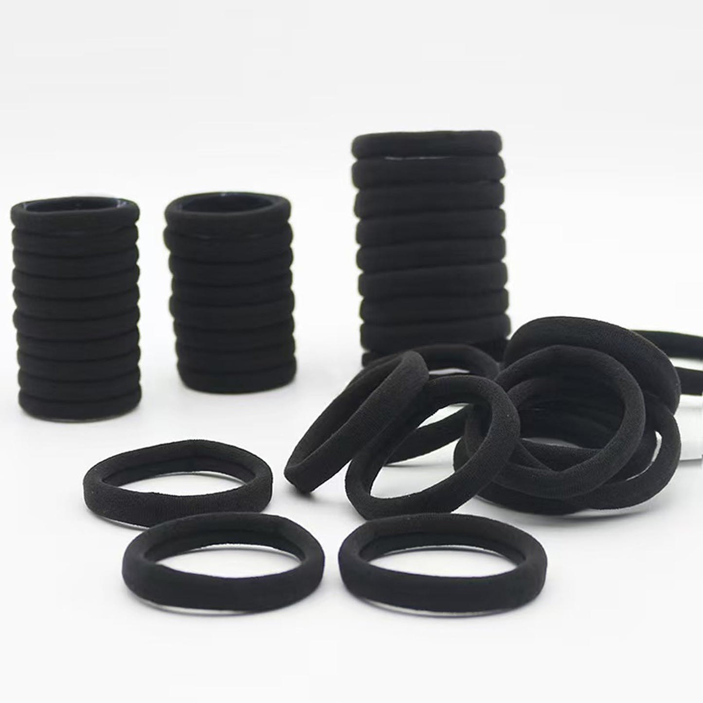 200PCS Black Hair Ties for Women & Girls Men Kids Toddler - Seamless, Thick, No Damage Elastic Hair Bands for Ponytails, Workout