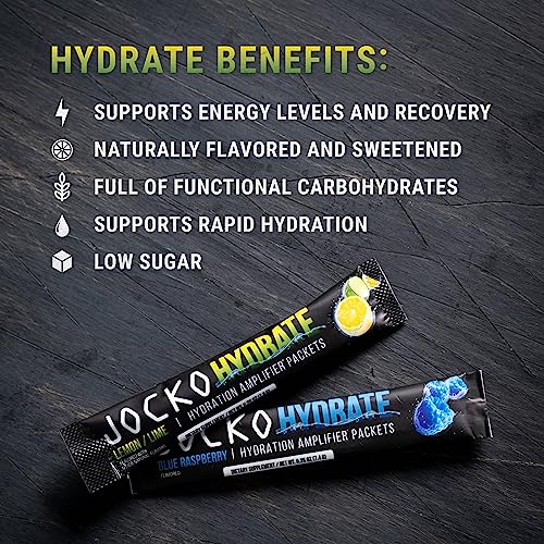 Jocko Fuel Packets Low Sugar - Hydration Amplifier Packets for Recovery, Dehydration, & Exercise - with Vitamins B6, B12 &...