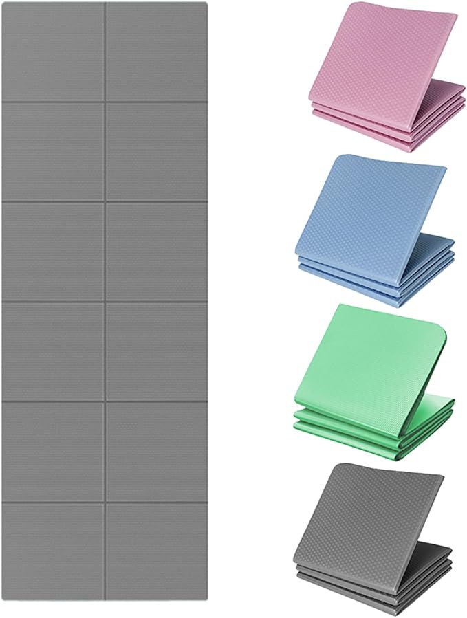 Foldable Yoga Mat for Travel & Home Workouts, Lightweight & Non-Slip TPE – Ideal for Yoga, Pilates, Stretching & Floor Exe...