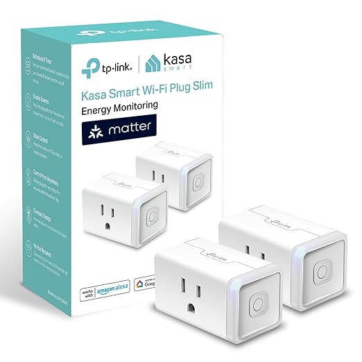 Kasa Smart Plug, Matter Compatible, Energy Monitoring, Compact Design, 15A/1800W Max, Super Easy Setup, Works with Apple H...