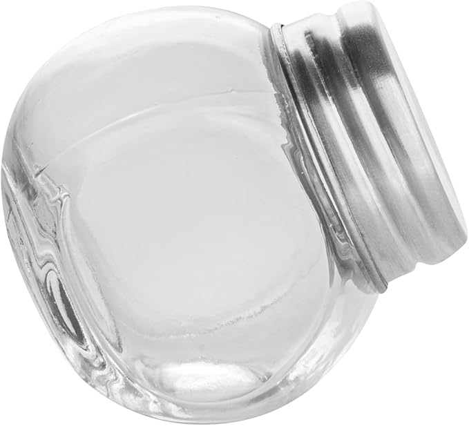 Restaurantware Vetri 2 Ounce Mini Favor Jars, 10 Durable Candy Jars - With Wide Spout, Chrome Lid, Clear Glass Candy Jars, Dishwashable