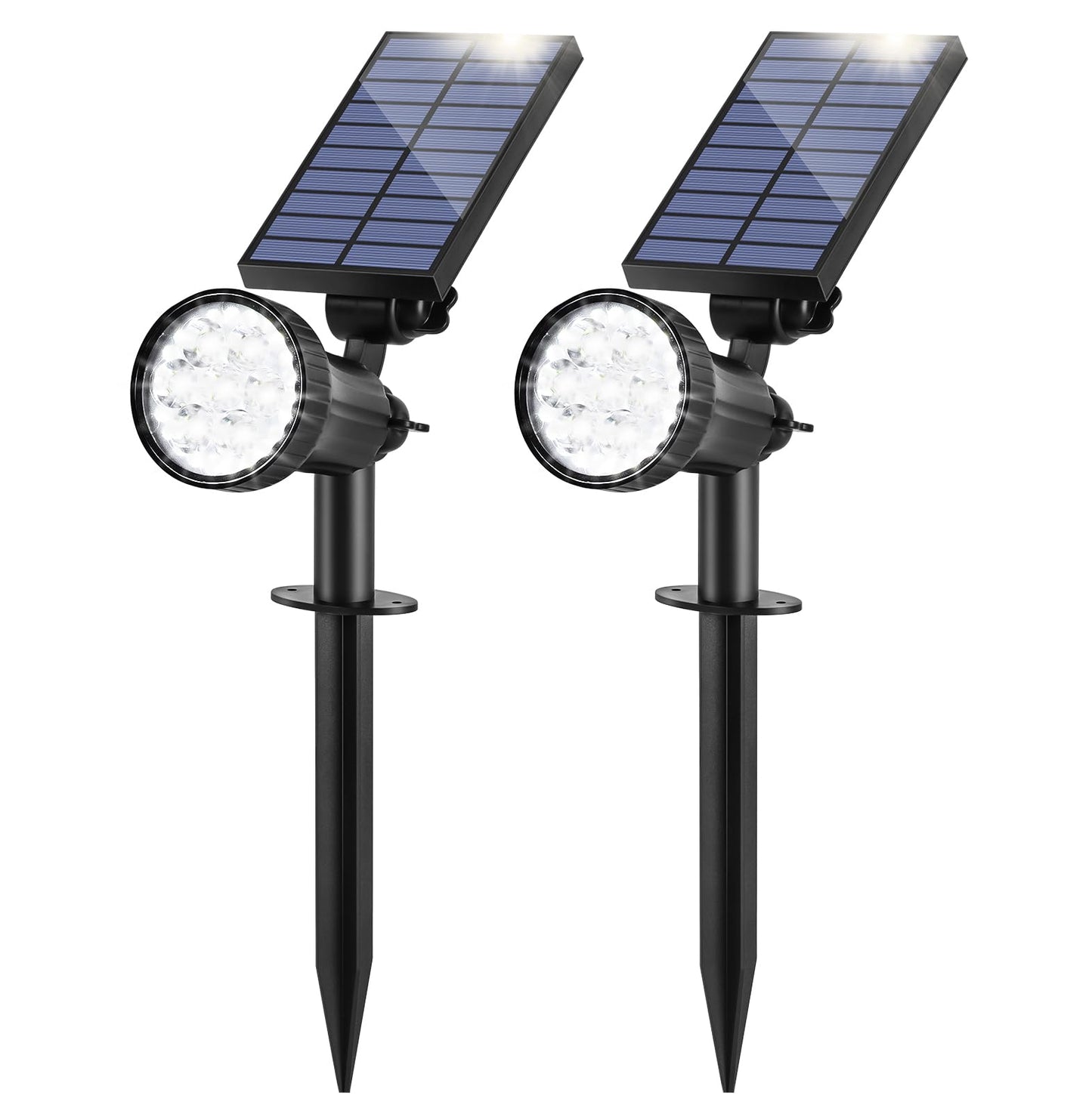 Bosceos 2-Pack Solar Lights Outdoor Waterproof  30Leds Solar Spot Pathway Lights With 3 Modes  Garden Light Auto On/Off  Landscape Lighting For Pool Tree Wall Driveway (Cool White)