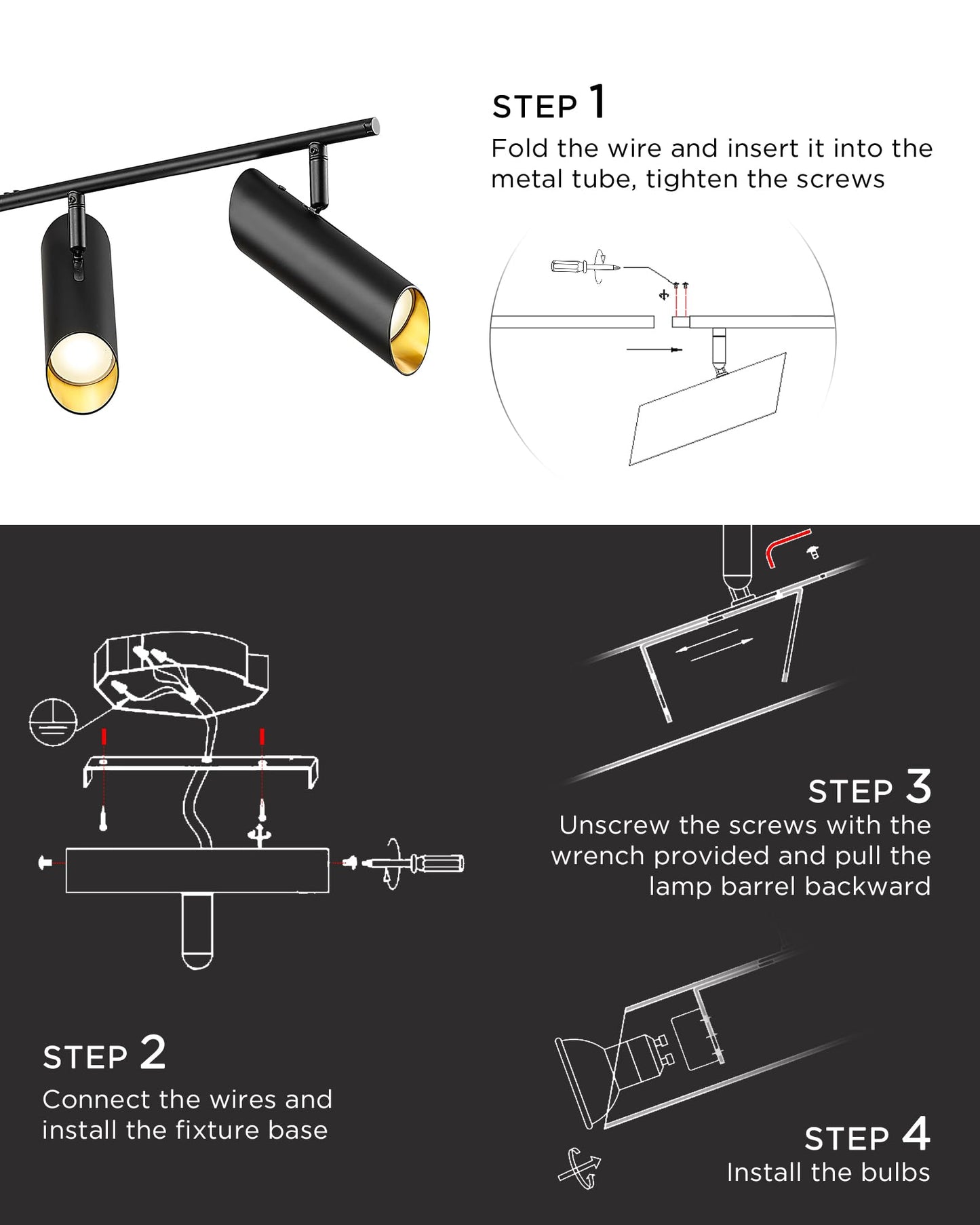 Femila 44 Adjustable Led Track Light  4000K Black Ceiling Track Lighting Fixture  350?Rotatable  Modern Led Track Light Kit  4Fs79Tl-5 Bk
