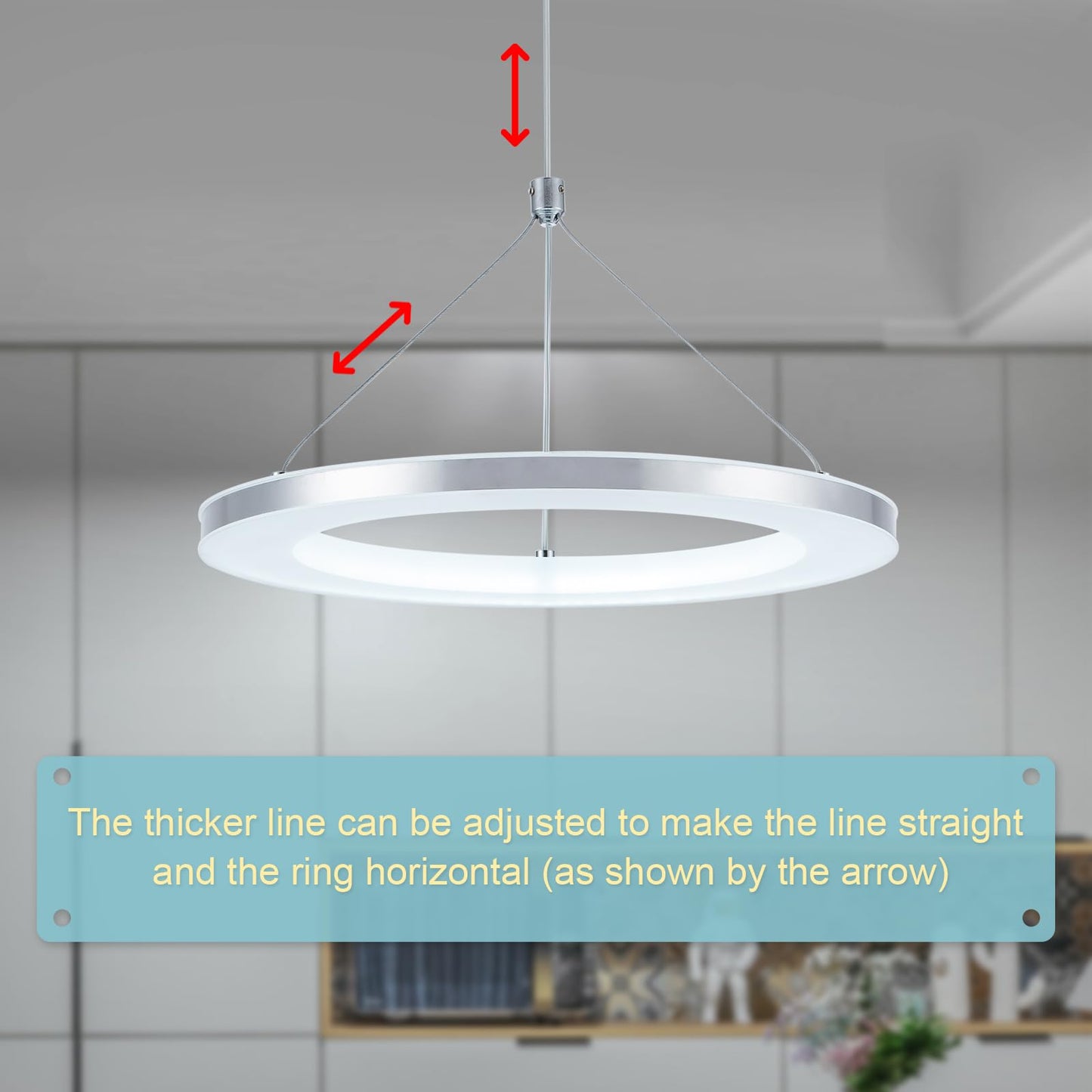 CHYING 3 Pack LED Pendant Lights, Adjustable Height Silver Chandelier, 11.8in Cool White 6500K, Model DD-004-300W-new-3