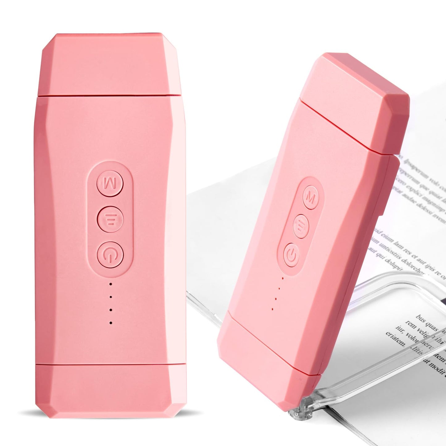 Egwaser Usb Rechargeable Book Light, Clip-On Led, 3 Amber Colors, 3 Brightness Levels, Eye-Caring, 500Mah Pink, Model Eg-Bl-24
