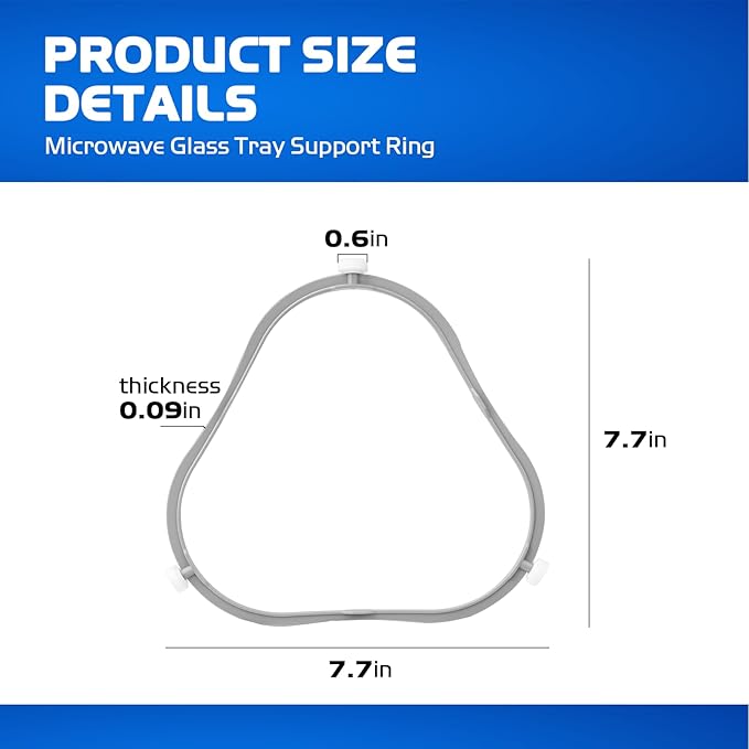 W11252182 8206227 Microwave Turntable Support Ring, for Whirlpool Microwave Parts, Glass Tray Support Compatible Amana Kenmore Oven Replacement W10435114 PS12584163 W10654906 Microwave Plate Support
