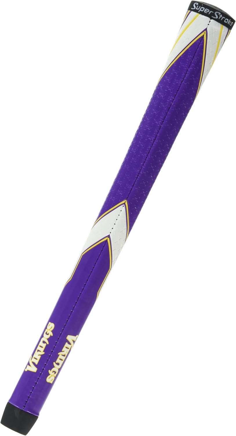SuperStroke NFL Golf Club Grip, Standard Size, Black, Rubber, Textured