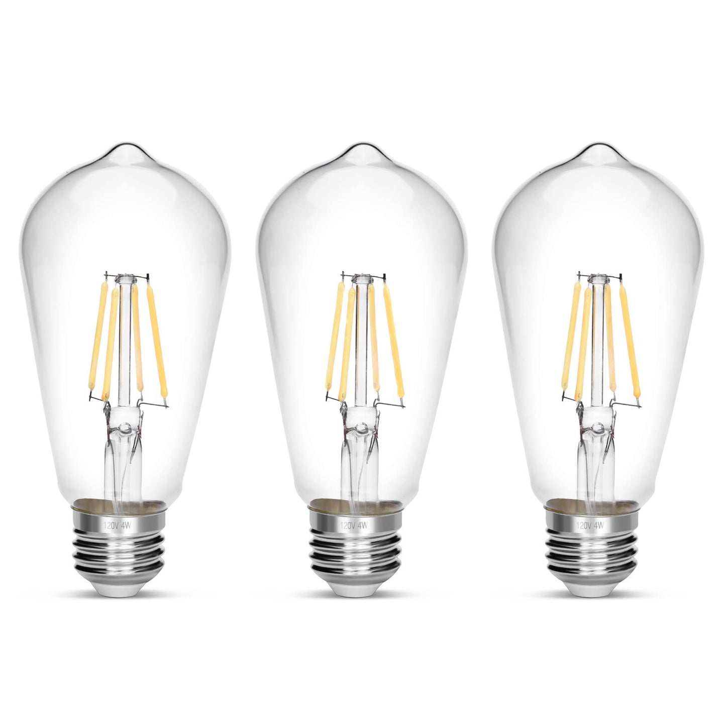 Notoc Led Edison Bulb - Antique 40W Non-Dimmable Light Bulb, 450 Lumens, Daylight White 5500K, Pack Of 3, Glass Material