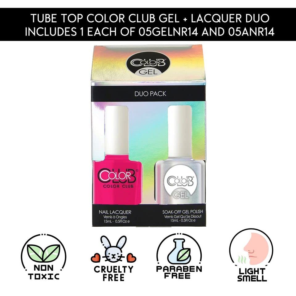 Color Club Tube Top Color Club Gel + Lacquer Duo Includes 1 Each Of 05gelnr14 and 05anr14, 0.5 fluid_ounces