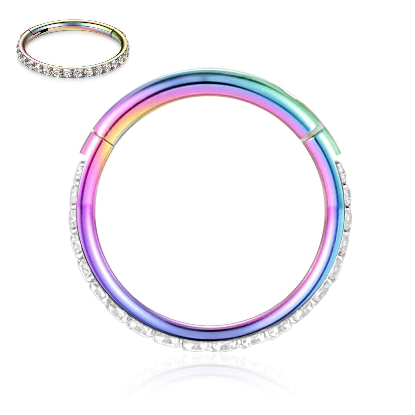 FUNLMO Nose Ring Hoop 18G Nosril Piercing Hoop Stainless Steel Cartilage Earrings CZ Tragus Helix Earrings Cartilage Earring Sep