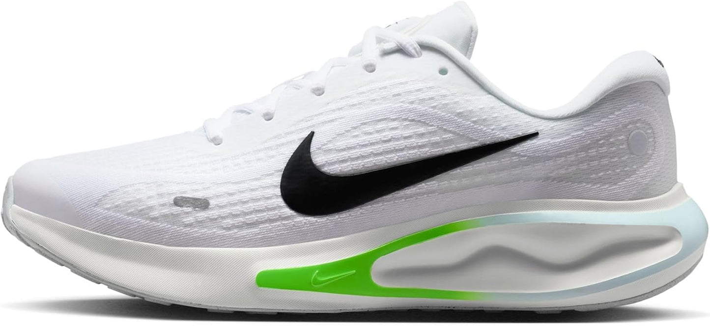 Nike Men's Journey Run Road Running Shoes, White/Black-Green Strike-Glacier Blue, 13