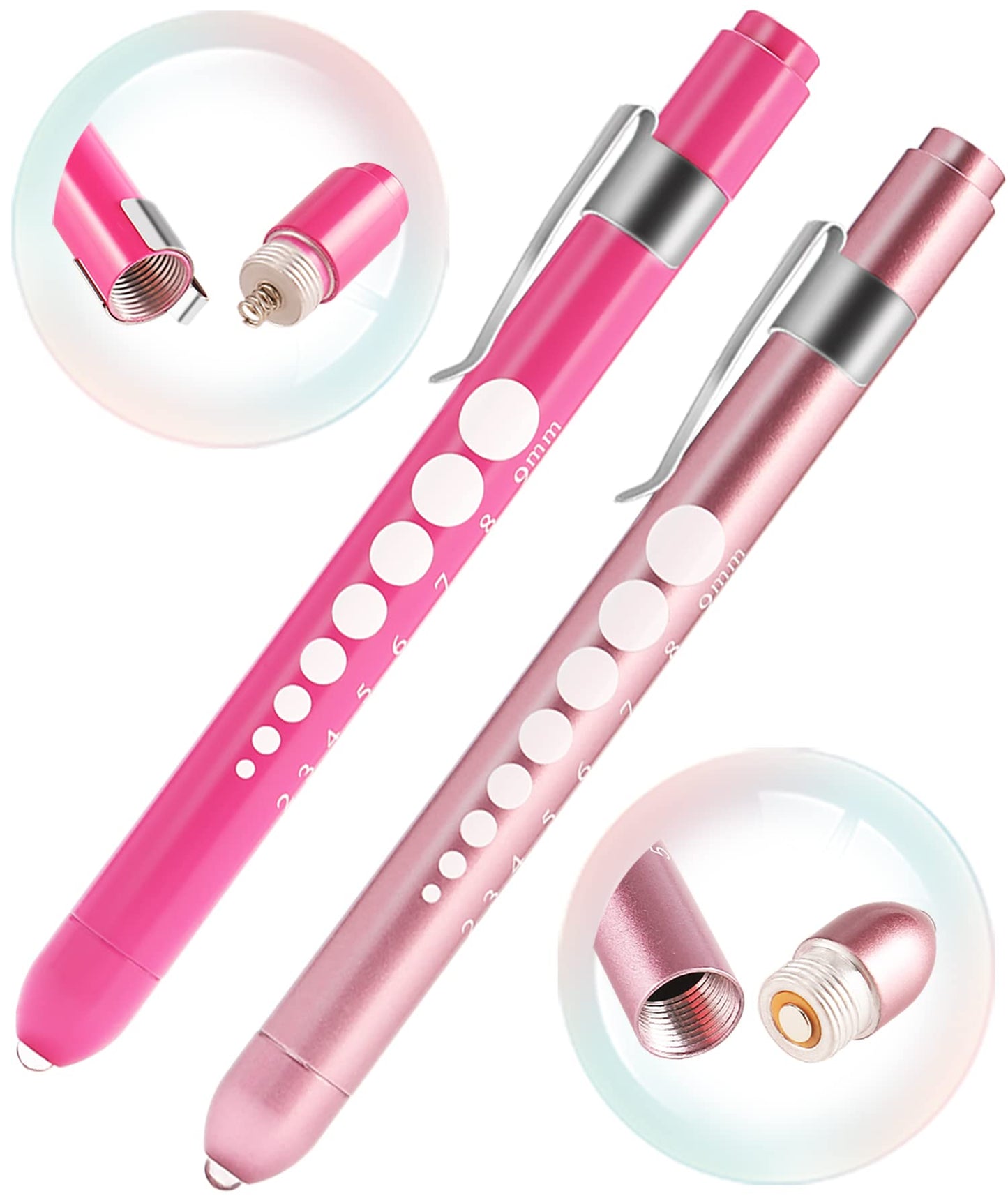 MEUUT 3 Pack Pen light & Medical Scissors-One Pantented Trauma Scissor Two LED Penlight with Pupil Gauge -8" Bandage Scissor for Nurse Doctor EMT