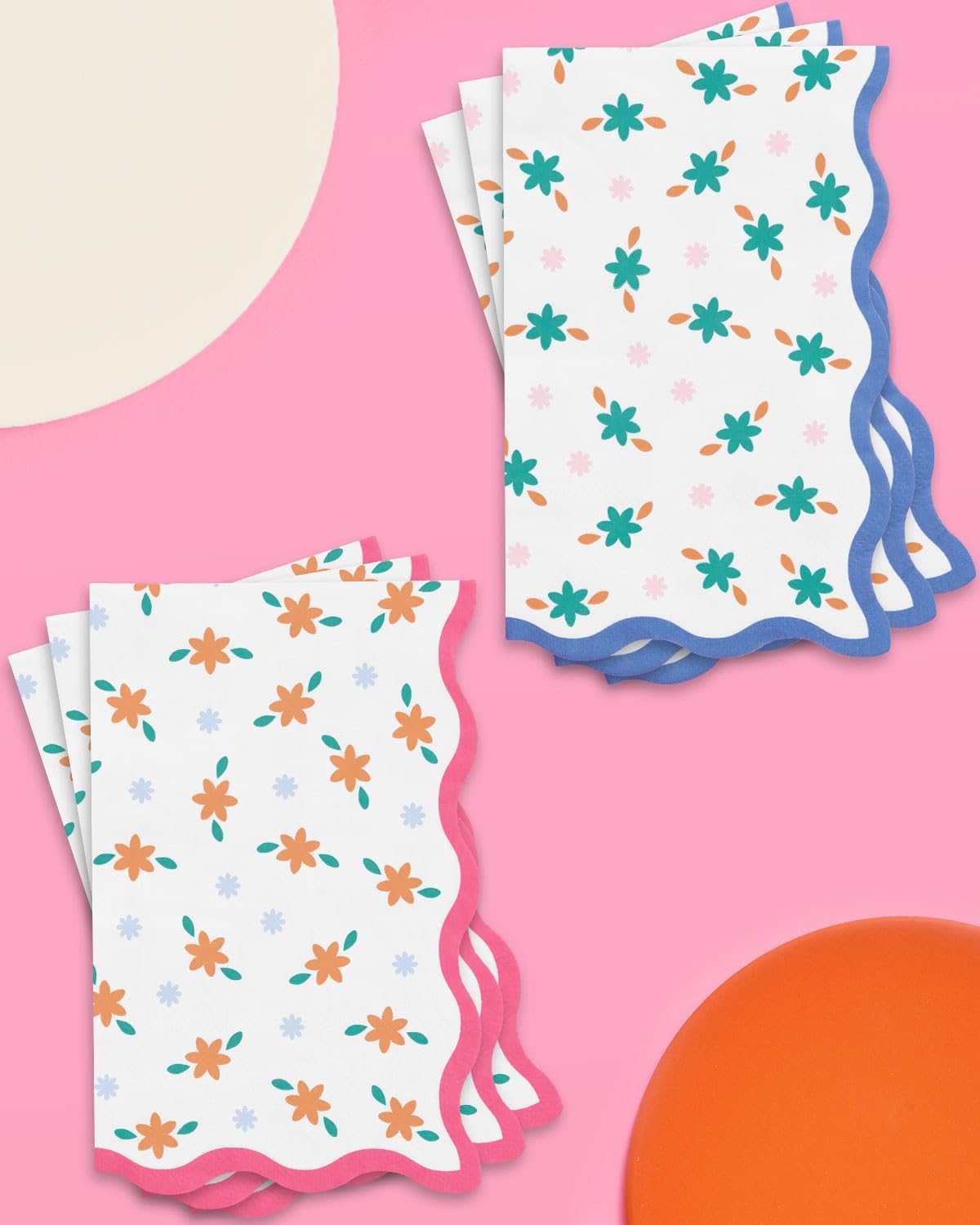 xo, Fetti Italian Summer Wavy Floral Stripe Napkins - 3-ply, 24 pcs | Bachelorette Party Decorations, Last Toast Coast, Birthday Party Supplies, Flower Baby Shower, Stripe Wavy Cocktail Decor