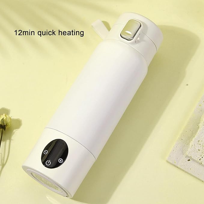 Portable Bottle Warmer, Bottle Warmer, Portable Milk Warmer for Travel, Quickly Heats Water, 37-50°C, Adjustable Capacity 300ml, Travel Bottle Warmer