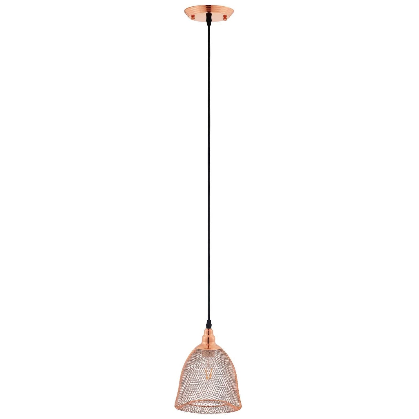 Modway Glimmer 7in Pendant Light, Yellow Metal Bell Shade, Model EEI-2902