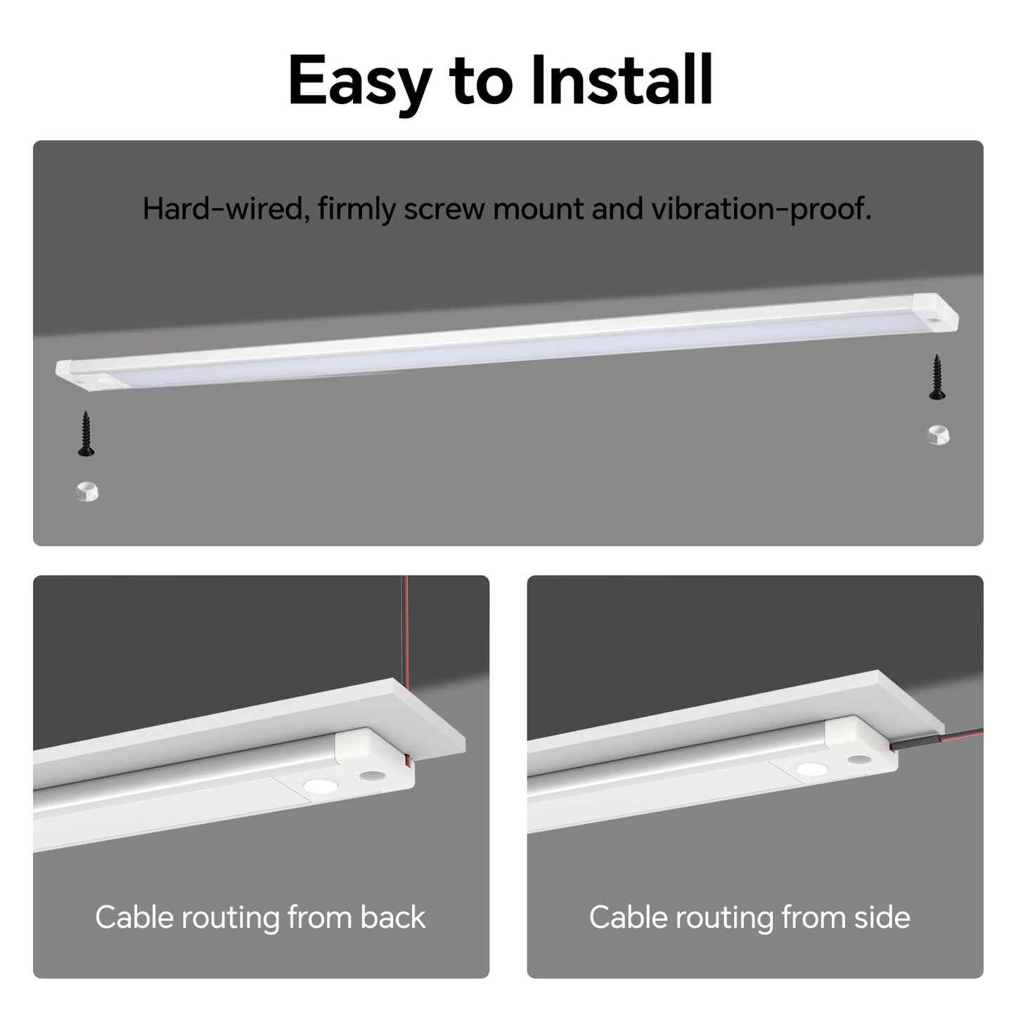 Acegoo Rv Interior Led Light Bar 12V Led Light Strip For Motorhome Camper Trailer Kitchen Countertop Under Cabinet Lighting  Integral Dimmer Switch & Red Night Light (Warm White  12 Inch)