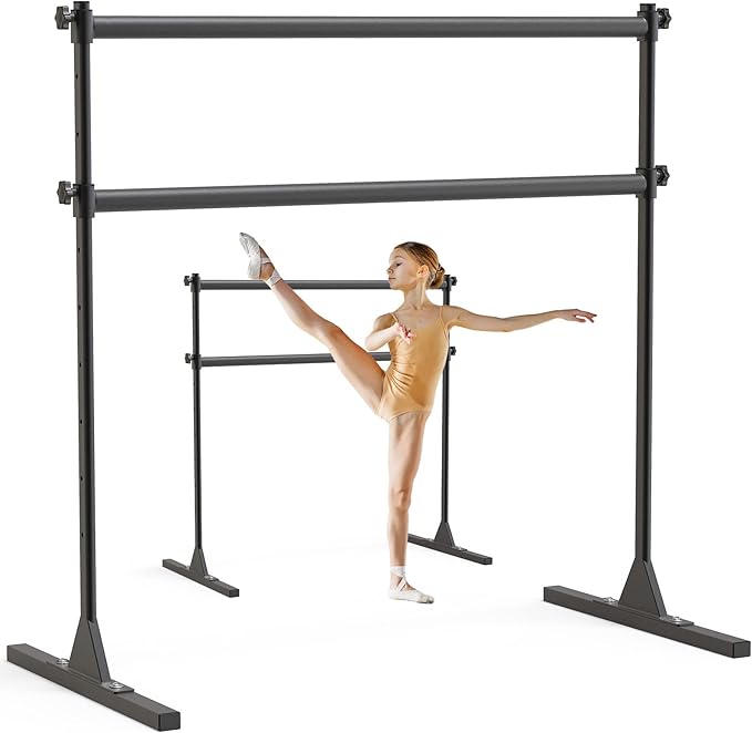 SELEWARE Height Adjustable Ballet Barre Freestanding Ballet Bar Heavy Duty Dance Bar Support Barre Movements Body Stretch ...