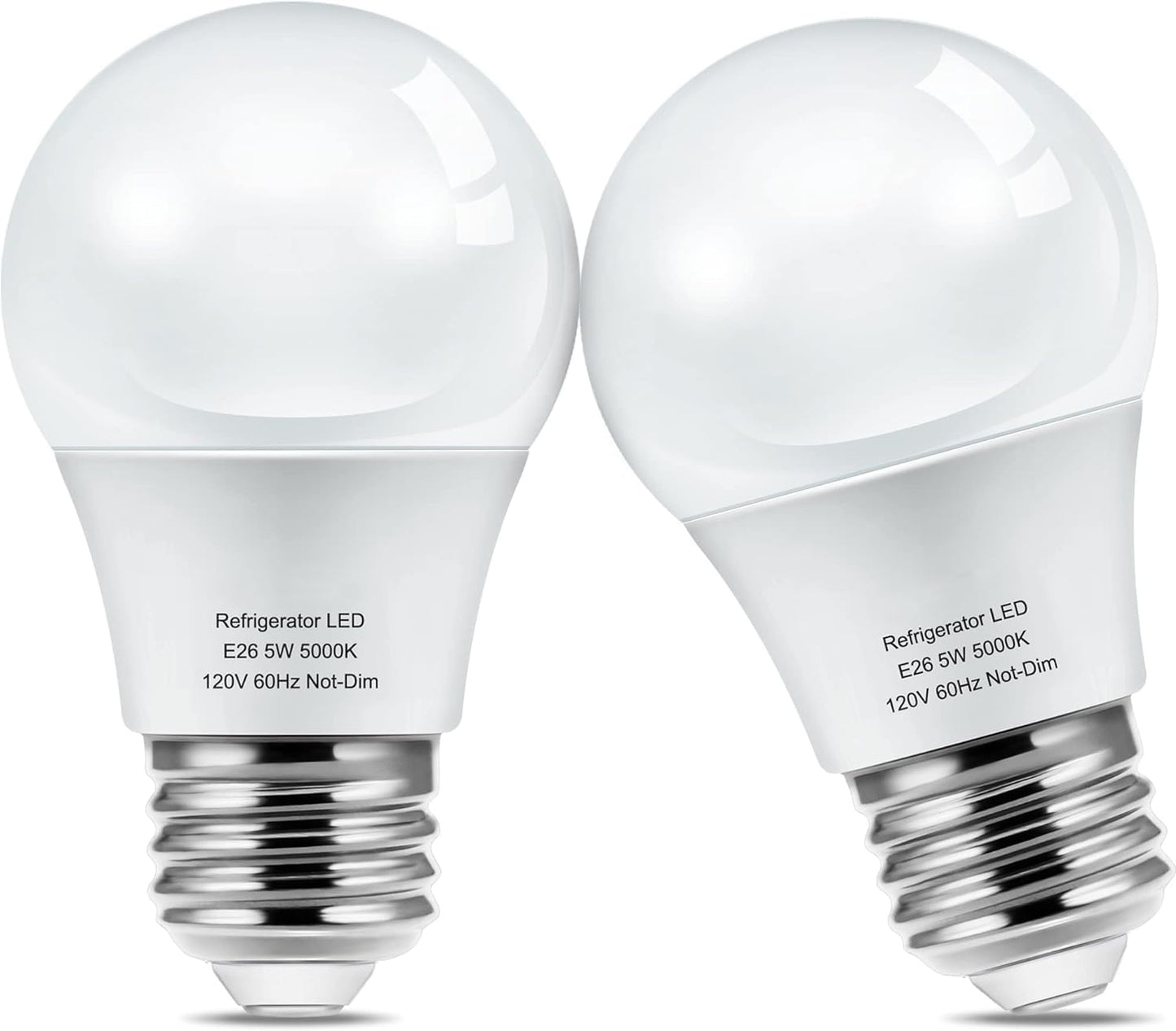 Anivona Refrigerator Light Bulb  40W Equivalent 120V A15 Fridge Light Bulbs  5W E26 Medium Base Daylight White 5000K For Freezer Lighting  Non-Dimmable  2 Pack