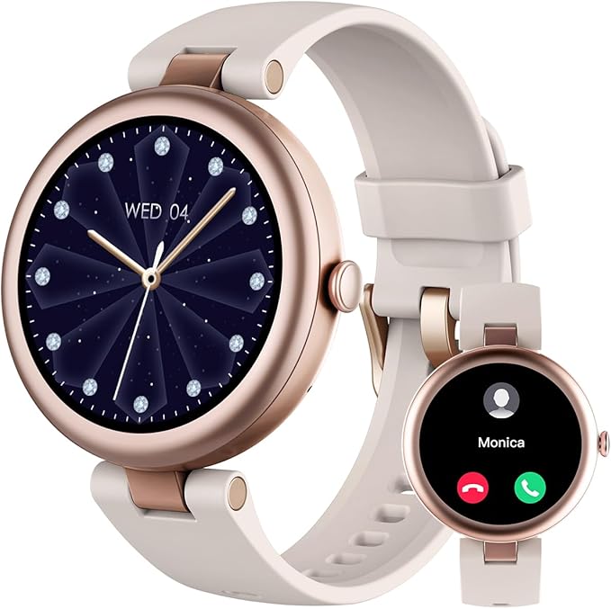 SHANG WING Fitness Tracker, Round Fitness Watches for Women with Bluetooth Call Heart Rate Monitor Sleep Tracker Calorie/S...