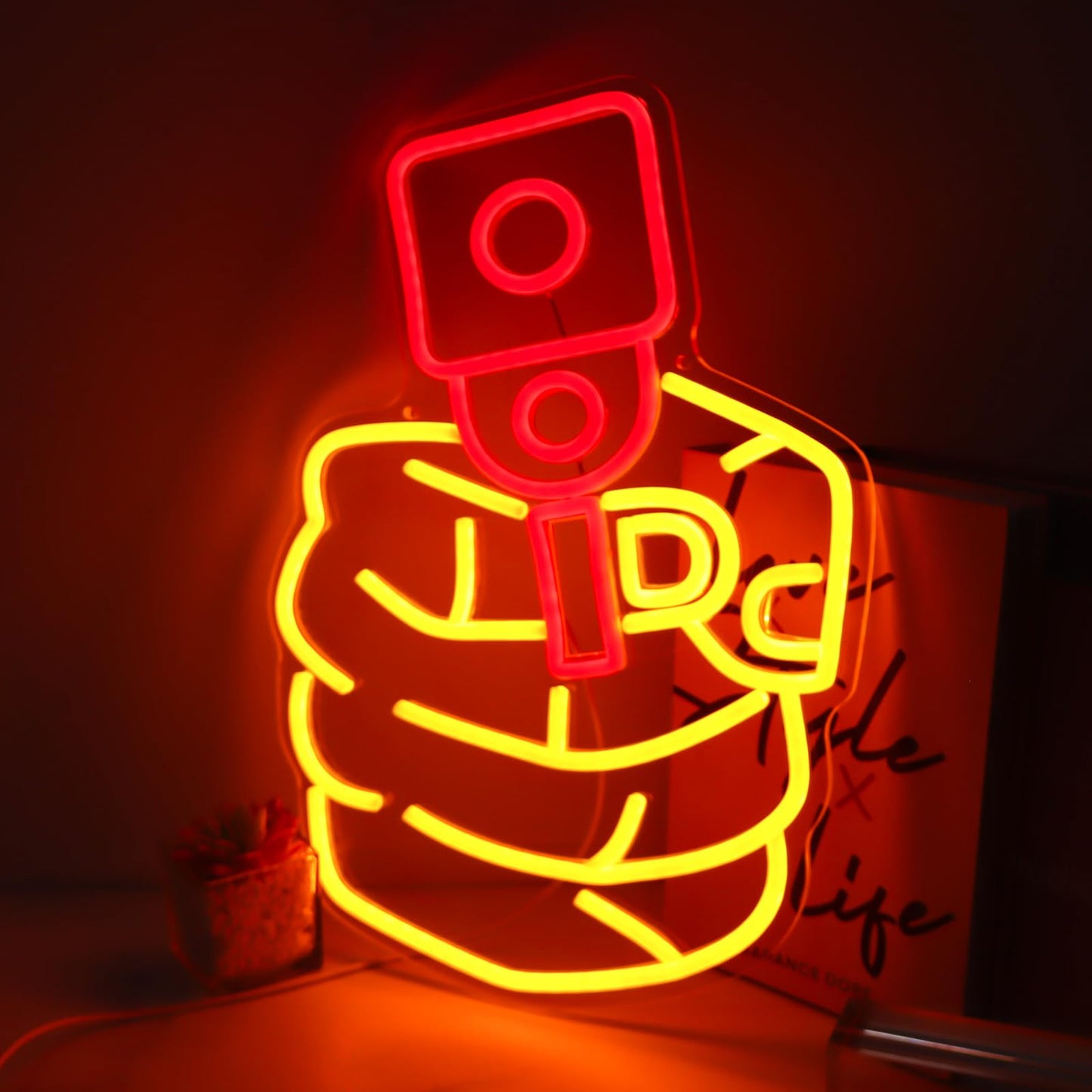 Neon Light Led Yellow Red   Neon Sign Cool Hanging Neon Signs For Man Cave Bedroom Dorm Office Bar Party Decor Gifts For Boys&Man